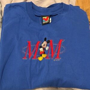 Vintage Disney Royal Blue Mickey Mouse Embroidered Tee